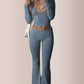 🔥2026 New Year Big Sale 50% OFF!!⚡50K+ SOLD!💕Slim-Fit V-Neck Crop Top & Pants Set