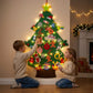 🎅Xmas Hot Sales - ONLY ￡8.99!🎄DIY Felt Christmas Tree for Kids – 32 Reusable Ornaments + Fairy Lights