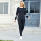 🔥LAST DAY SALE 70% OFF👍✨Women's Solid Long Sleeve Round Neck Pulloever Top Drawstring Pants Set