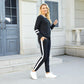 🔥LAST DAY SALE 70% OFF👍✨Women's Solid Long Sleeve Round Neck Pulloever Top Drawstring Pants Set