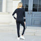 🔥LAST DAY SALE 70% OFF👍✨Women's Solid Long Sleeve Round Neck Pulloever Top Drawstring Pants Set