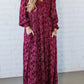 🎅Christmas Special Deal 50%OFF-💃Women’s Floral Rayon Smocked-Waist Lined Maxi Dress