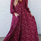 🎅Christmas Special Deal 50%OFF-💃Women’s Floral Rayon Smocked-Waist Lined Maxi Dress
