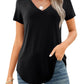 🔥Last Day 49% OFF💖Women's V-neck Short Sleeve Curved Hem Tee Top