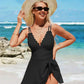 💃2026 Hot Sale 60% OFF🌟Womens Deep V Tummy Control Scalloped Modest Tie Knot One Piece Swimdress