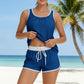 🩱Last Day Sale 50% OFF💃Women's Modest Two Piece Bathing Suit Scoop Neck Tankini Swimsuit
