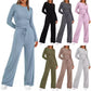 🔥LAST DAY 50% OFF👚2025 Women's Fall Outfits Long Sleeve Wide Leg Lounge Set💕