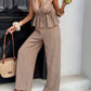 🏖️Limited Time Sale 50% OFF!🌞Women's 2-Piece Striped Tie-Waist Co-ord Set – Sleeveless Blouse & Wide-Leg Trousers 💫🌿  Vintage Boho Style • Casual Commuter Wear • Lightweight & Flowy💃