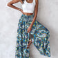 ⏳Limited-time 50% OFF⏰Casual Floral Print Shirred Wide Leg Skirt Pants
