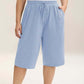 💖LAST DAY SALE 50% OFF💷Women's Plus Size Wide-Leg Capri Lounge Baggy Short Pants -👍✨Knit Comfy Bottoms with Pocket, Mixed Color Drawstring,