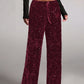 🛍️🍂LAST DAY SALE 70% OFF👍✨Women's Glitter Fashion Adjustable Drawstring Slimming Elastic Waist Straight-Leg Pants