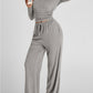🔥LAST DAY 50% OFF👚2025 Women's Fall Outfits Long Sleeve Wide Leg Lounge Set💕