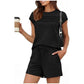 🔥LAST DAY SALE 70% OFF👍✨Women's Crew Neck Top & Drawstring Pants Short/Long Set