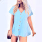 💖Last Day 50% OFF💖Women's Short Sleeve V Neck Ruffle Hem Blouse Top