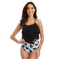 Womens Swimsuit, Printed Two Piece Spaghetti Strap Swimsuit for Pool Party