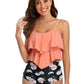 Womens Swimsuit, Printed Two Piece Spaghetti Strap Swimsuit for Pool Party