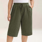💖LAST DAY SALE 50% OFF💷Women's Plus Size Wide-Leg Capri Lounge Baggy Short Pants -👍✨Knit Comfy Bottoms with Pocket, Mixed Color Drawstring,