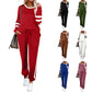 🔥LAST DAY SALE 70% OFF👍✨Women's Solid Long Sleeve Round Neck Pulloever Top Drawstring Pants Set