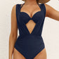 🏖️Last Day Special Sale 49% OFF🩱Women's Underwire Tummy Control One Piece Halter Plunging Neck Swimsuit