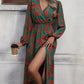 💃LAST DAY SALE 49% OFF🔥Women's Printed Long Sleeved V-neck Dress