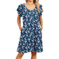 Women's Casual Floral Summer Dress with Ruffle Sleeves Crewneck Flowy Swing Mini Dress with Pockets Bohemian Style Shortsleeve Womenswear summerwins