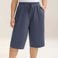 💖LAST DAY SALE 50% OFF💷Women's Plus Size Wide-Leg Capri Lounge Baggy Short Pants -👍✨Knit Comfy Bottoms with Pocket, Mixed Color Drawstring,