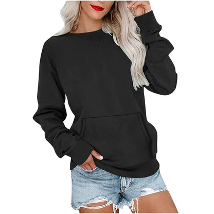 💖2026 Autumn’s Sale 70% OFF✨🍂Women's Crewneck Hoodless Sweatshirt With Kangaroo Pocket Longsleeve Oversized Pullover