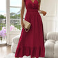 🎉Last Day Promotion 50% OFF💃🌼V-Neck Ruffled Waist-Defining Maxi Dress