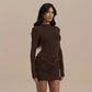 💃Last Day Sales -50% OFF🎉Women's Sexy Ruched Long Sleeve Bodycon Dress
