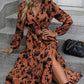 💃LAST DAY SALE 49% OFF🔥Women's Printed Long Sleeved V-neck Dress