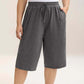💖LAST DAY SALE 50% OFF💷Women's Plus Size Wide-Leg Capri Lounge Baggy Short Pants -👍✨Knit Comfy Bottoms with Pocket, Mixed Color Drawstring,