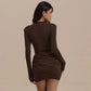 💃Last Day Sales -50% OFF🎉Women's Sexy Ruched Long Sleeve Bodycon Dress