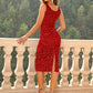 💖LAST DAY SALE 50% OFF💃Women's Round Neck Sleeveless Party Gliter Dress
