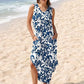 🎉Last Day Promotion 50% OFF💃2025 Summer Boho Print V Neck Maxi Dress with Pockets