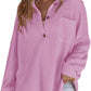 💖2026 Autumn’s Sale 70% OFF✨🍂Women’s Oversized Waffle Shirts Tops Button V Neck Long Sleeve Blouses