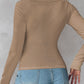 ⏰Last Day 50% OFF🍂Womens U-Neck Built-in Bra Long Sleeve Ribbed Top