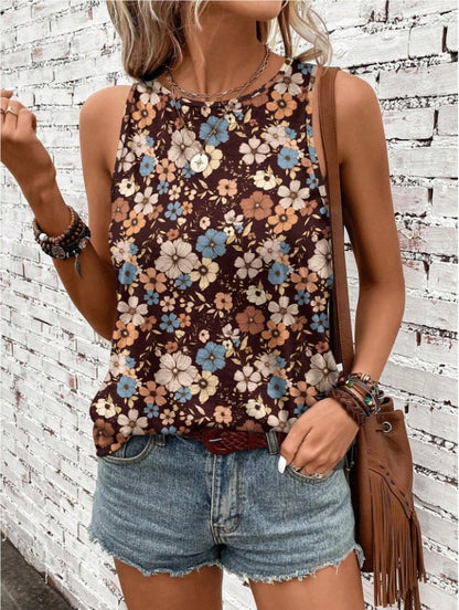 Sampeel Womens Tank Tops Eyelet Loose Casual Summer Tops Crew Neck Basic Sleeveless Shirts Trendy 2026