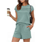 🔥LAST DAY SALE 70% OFF👍✨Women's Crew Neck Top & Drawstring Pants Short/Long Set