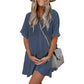 💃2026 Summer Hot Sale 70% OFF✨Women's Short Sleeve Button Down Textured Babydoll Dress Dress with Pockets