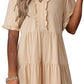 🔥Hot Sale 70% OFF🌈Women's V Neck Ruffle Casual A-Line Flowy Swing Shift Dress