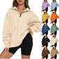 🎉2026 Hot Sale 50% OFF💞🔥Women's Half Zip Sweatshirt Hoodless Hoodie Stand Collar Top