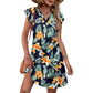 ⏰2026 Hot Sale 50% OFF💃Women's Summer Ruffle Sleeve V Neck Loose Swing Dress with Pockets