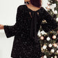 💖LAST DAY SALE 50% OFF✨Long Sleeve Loose Sequined Tie-back Dress