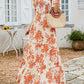 ⏰Hot Sale 50% OFF👗Women's Casual Floral Print Short Flutter Sleeve Smocked High Waist Flowy Maxi Dress