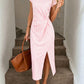 💃2026 Summer Hot Sale 50% OFF!✨Women's Elegant Waist Twist High Slit Sleeveless Midi Dress– Waist-Cinching, Elegant, Flowing Silhouette📍GB
