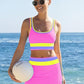👙Last Day Sale 50% OFF🌈💃Color Block Patchwork Sporty 3-Piece Bikini Set - High Waisted & Tummy Control Swimsuit👙