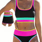 💃👙Last Day Sale 50% OFF🌈Color Block Patchwork Sporty 3-Piece Bikini Set - High Waisted & Tummy Control Swimsuit