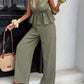 🏖️Limited Time Sale 50% OFF!🌞Women's 2-Piece Striped Tie-Waist Co-ord Set – Sleeveless Blouse & Wide-Leg Trousers 💫🌿  Vintage Boho Style • Casual Commuter Wear • Lightweight & Flowy💃