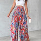 ⏳Limited-time 50% OFF⏰Casual Floral Print Shirred Wide Leg Skirt Pants