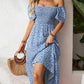 🌈2026 Summer Hot Sale 50% OFF!✨Square Neck Floral Midi Dress – Smocked Bodice, Flowy Tiered Skirt, Romantic🌸